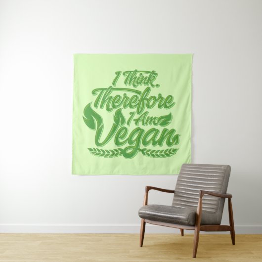 Ik denk dus dat ik Vegan ben Wandkleed (In situ)