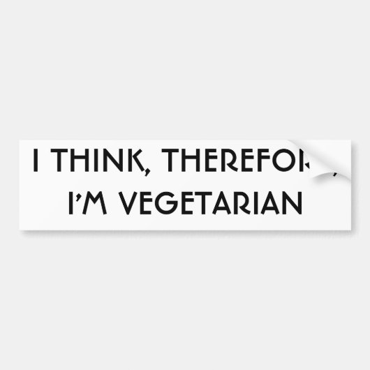 IK DENK DUS DAT IK VEGETARIAN BEN BUMPERSTICKER (Voorkant)