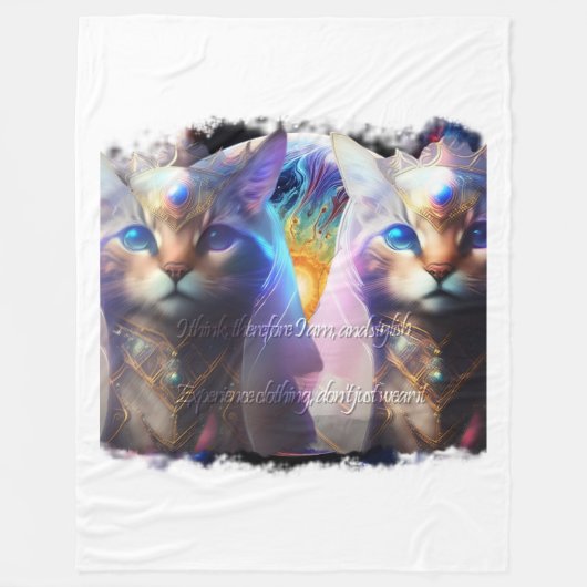 Ik denk, dus ik ben, en stijlvolle ervaring c fleece deken (Voorkant)