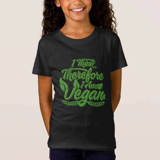 Ik Denk, Dus Ik Ben Veganist T-shirt (Voorkant)
