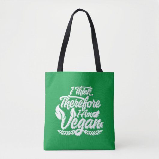Ik Denk, Dus Ik Ben Veganist Tote Bag (Voorkant)
