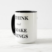 Ik denk en ik maak Dingen mok van Think Make Cool (Voorkant links)