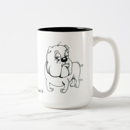 Ik denk eraan dat Bulldog Coffee Mok (Rechts)