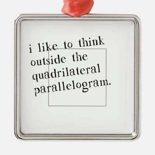 Ik denk graag buiten de doos metalen ornament (Voorkant)