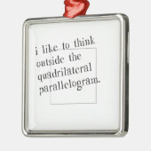 Ik denk graag buiten de doos metalen ornament (Links)