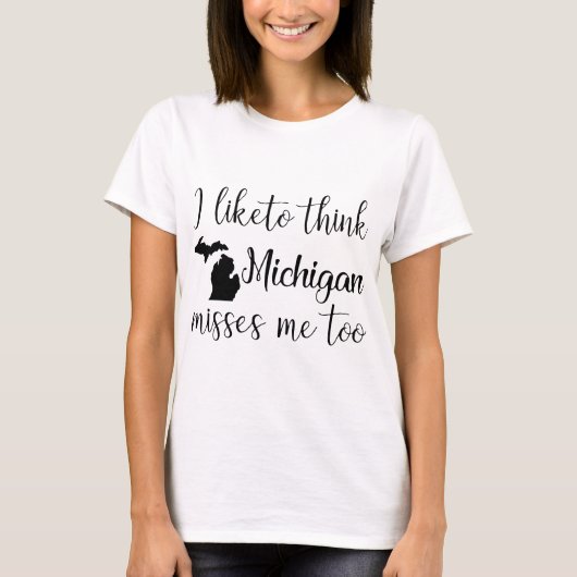 ik denk graag dat michigan me ook misslaat michiga t-shirt (Voorkant)