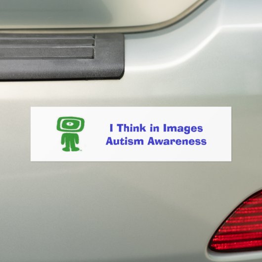 Ik denk in Afbeeldingen Bumpersticker (Op auto)