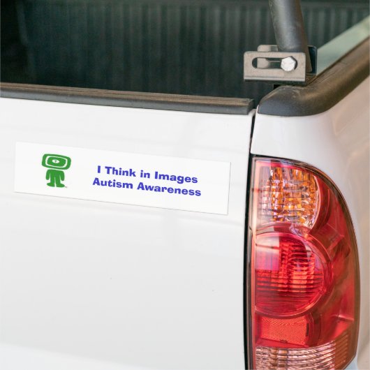 Ik denk in Afbeeldingen Bumpersticker (Op Truck)