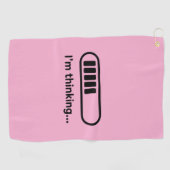 Ik denk... Laadbalk Roze Minimali Golfhanddoek (Horizontaal)