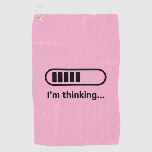 Ik denk... Laadbalk Roze Minimali Golfhanddoek (Voorkant)