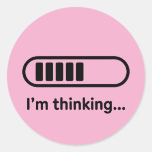 Ik denk... Laadbalk Roze Minimali Ronde Sticker