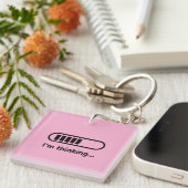 Ik denk... Laadbalk Roze Minimali Sleutelhanger (Voorkant Rechts)