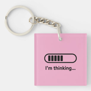 Ik denk... Laadbalk Roze Minimali Sleutelhanger