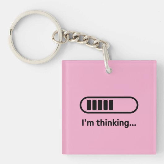 Ik denk... Laadbalk Roze Minimali Sleutelhanger (voorkant)