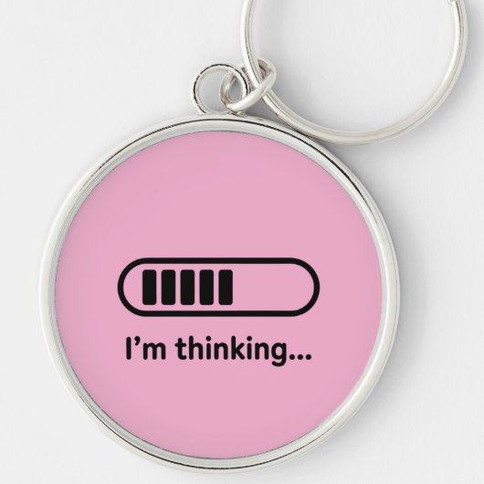 Ik denk... Laadbalk Roze Minimali Sleutelhanger (Voorkant)