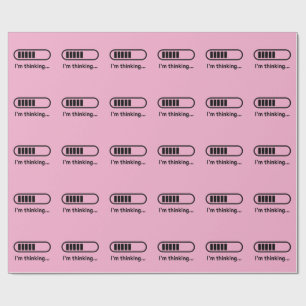 Ik denk na... Laadbalk Roze Minimali Cadeaupapier