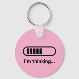 Ik denk na... Laadbalk Roze Minimali Sleutelhanger