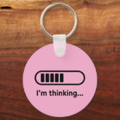 Ik denk na... Laadbalk Roze Minimali Sleutelhanger (Voorkant)