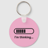 Ik denk na... Laadbalk Roze Minimali Sleutelhanger (Achterkant)