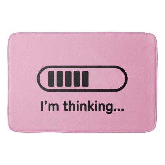Ik denk na... Laadbalk Roze Minimalistisch Badmat (Voorkant)