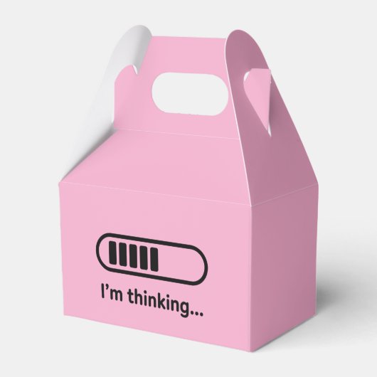 Ik denk na... Laadbalk Roze Minimalistisch Bedankdoosjes (Voorkant Zijde)