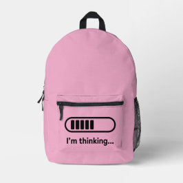Ik denk na... Laadbalk Roze Minimalistisch Bedrukte Rugzak