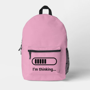 Ik denk na... Laadbalk Roze Minimalistisch Bedrukte Rugzak