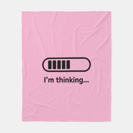 Ik denk na... Laadbalk Roze Minimalistisch Fleece Deken (Voorkant)