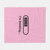 Ik denk na... Laadbalk Roze Minimalistisch Fleece Deken (Voorkant (Horizontaal))