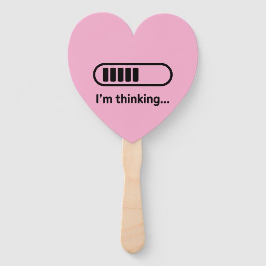 Ik denk na... Laadbalk Roze Minimalistisch Handwaaier (Voorkant)