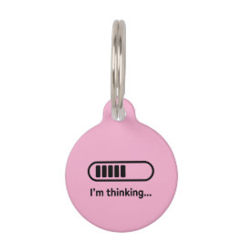 Ik denk na... Laadbalk Roze Minimalistisch Huisdierpenning