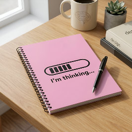 Ik denk na... Laadbalk Roze Minimalistisch Notitieboek