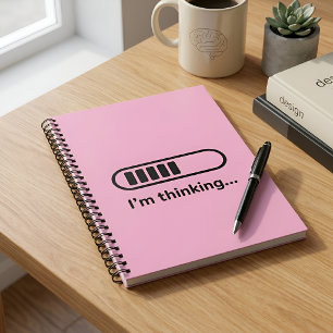 Ik denk na... Laadbalk Roze Minimalistisch Notitieboek
