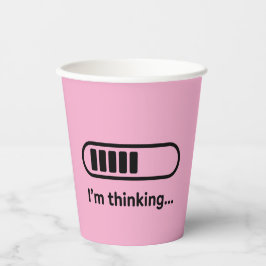 Ik denk na... Laadbalk Roze Minimalistisch Papieren Bekers