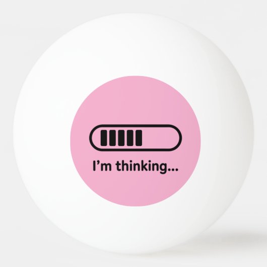 Ik denk na... Laadbalk Roze Minimalistisch Pingpongbal (Voorkant)