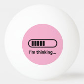 Ik denk na... Laadbalk Roze Minimalistisch Pingpongbal (Achterkant)