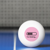 Ik denk na... Laadbalk Roze Minimalistisch Pingpongbal (Net)