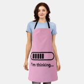 Ik denk na... Laadbalk Roze Minimalistisch Schort (Gedragen)