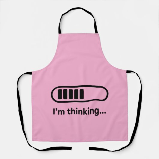 Ik denk na... Laadbalk Roze Minimalistisch Schort (Voorkant)