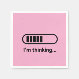 Ik denk na... Laadbalk Roze Minimalistisch Servet