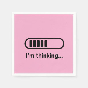 Ik denk na... Laadbalk Roze Minimalistisch Servet