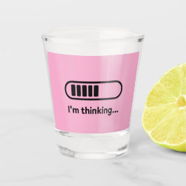 Ik denk na... Laadbalk Roze Minimalistisch Shot Glas