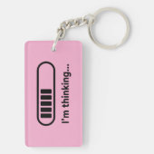 Ik denk na... Laadbalk Roze Minimalistisch Sleutelhanger (achterkant)