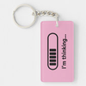 Ik denk na... Laadbalk Roze Minimalistisch Sleutelhanger (Voorkant)