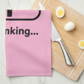 Ik denk na... Laadbalk Roze Minimalistisch Theedoek (Quarter Fold)