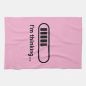 Ik denk na... Laadbalk Roze Minimalistisch Theedoek (Horizontaal)