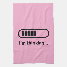 Ik denk na... Laadbalk Roze Minimalistisch Theedoek
