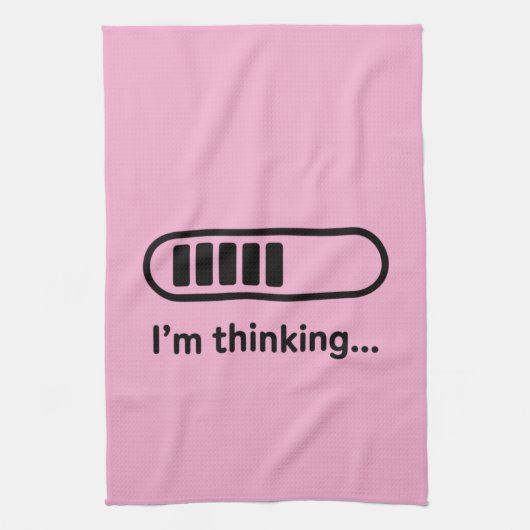Ik denk na... Laadbalk Roze Minimalistisch Theedoek (Verticaal)