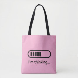 Ik denk na... Laadbalk Roze Minimalistisch Tote Bag