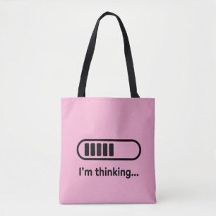Ik denk na... Laadbalk Roze Minimalistisch Tote Bag